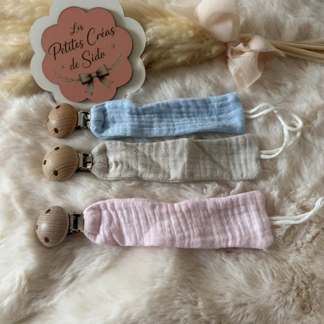 Attache-tétine en gaze de coton