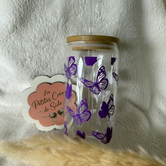 Verre papillon violet